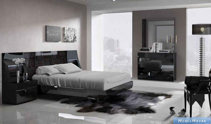 Fenicia Mobiliario: Marbella: спальная комната (черный, эбонит) Fenicia Mobiliario: Marbella: спальная комната (черный, эбонит)