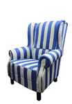 кресло каминное Логика [LNAK14] широкая полоса сине-белого цвета