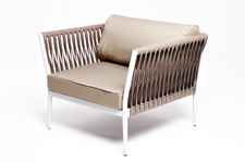кресло садовое Касабланка [KAS-A-001 RAL7035 SH G-brown(S-ivo)] плетеное из роупа