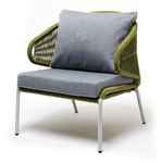 кресло садовое Милан [MIL-A-001 RAL7035 SH mel-green(H-gray)] плетеное из роупа