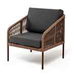 кресло садовое Канны [KAN-A-001 RAL8016 Mua brown(D-gray)] плетеное из роупа