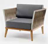 кресло садовое Касабланка [KAS-A-T001 RAL7035 Mua G-brown(gray)] плетеное из роупа