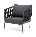 кресло садовое Диего [DIE-A-001 RAL7024 D-grey(D-gray019)] плетёное из роупа