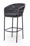 стул барный Бордо [BORE-BCH-st001 RAL7022 Mua grey(D-gray019)] плетёный из роупа