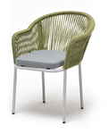 стул садовый Лион [LIO-CH-001 RAL7035 SH green(H-gray)] плетёный из роупа