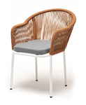 стул садовый Лион [LIO-CH-001 W SH mel-orange(H-gray)] плетёный из роупа