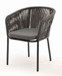 стул садовый Бордо [BOR-CH-001 RAL7024 Mua grey(D-gray019)] плетёный из роупа