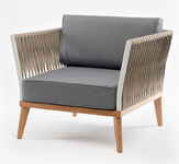 кресло садовое Касабланка [KAS-A-T001 RAL7035 Mua G-brown(beige052)] плетёное из роупа