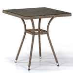 стол кофейный садовый квадратный [T282BNT-W56-70x70 Light Brown] искусственный ротанг