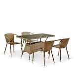 комплект мебели кофейный [T198D/Y137C-W56 Light Brown 4Pcs] искусственный ротанг