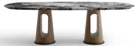 стол обеденный овальный Venetian [160KD-60072] мрамор, экокожа