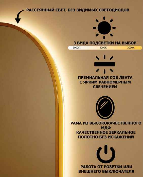 зеркало настенное овальное