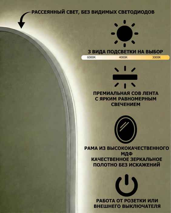 зеркало настенное овальное