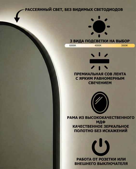 зеркало настенное прямоугольное