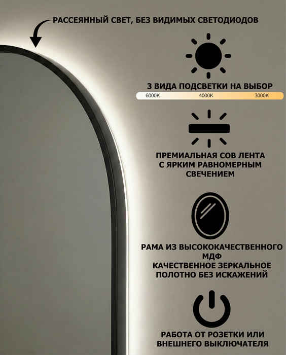 зеркало настенное овальное