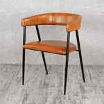 стул обеденный с подлокотниками [02435] кожаный
