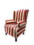 кресло каминное Логика [LNG4] широкая полоса красно-белого цвета