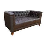 диван для офиса ФЛЕКС [fle-d2-dbr] кожаный