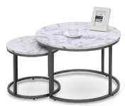 стол журнальный круглый PAOLA [V-CH-PAOLA-LAW-SREBRNY] комплект 2 стола