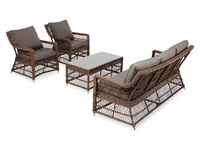 комплект мебели для отдыха Гранд Латте [GLS3C2T-4-SET brown] ротанг искусственный