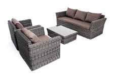 комплект мебели для отдыха Капучино Максимал [KS3S2C2T-5-SET-TW graphite] модульный, ротанг искусственный