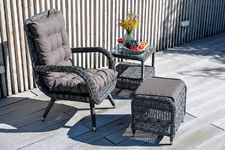 кресло садовое Толедо [YH-C1910W graphite] плетёное, с подушками