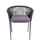 кресло садовое Женева [GEN-CH-001 RAL7024 SH D-grey(D-gray)] плетение
