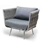 кресло садовое Монако [MON-A-001 RAL7035 SH H-grey(H-gray)] плетеный, из роупа