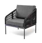 кресло садовое Канны [KAN-A-001 RAL7024 SH D-grey(D-gray019)] плетеное из роупа