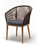 стул садовый Марсель [MAR-CH-T001 brown(D-gray019)] плетеный из роупа
