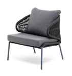 кресло садовое Милан [MIL-A-001 RAL7024 D-grey(D-gray019)] плетеное из роупа