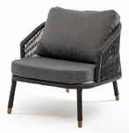 кресло садовое Верона [VER-A-001 RAL7024 SH D-grey(D-gray019)] плетёное из роупа