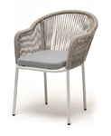 стул садовый Лион [LIO-CH-001 RAL7035 SH mel-grey(H-gray)] плетёный из роупа