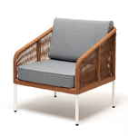 кресло садовое Канны [KAN-A-001 W SH mel-orange(H-gray)] плетёное из роупа