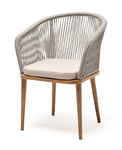 стул садовый Марсель [MAR-CH-T001 mel-grey(beige035)] плетёный из роупа