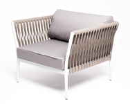 кресло садовое Касабланка [KAS-A-001 RAL7035 Mua G-brown(gray017)] плетёное из роупа