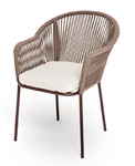стул садовый Лион [LIO-CH-st001 RAL8016 Mua brown(D-gray027)] плетёный из роупа
