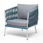 кресло садовое Диего [DIE-A-001 RAL7035 SH blue(H-gray)] роуп