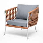 кресло садовое Диего [DIE-A-001 RAL7035 SH mel-orange(H-gray)] роуп