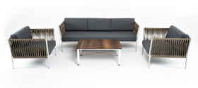комплект мебели для отдыха Касабланка [KASS3C2T-4-SET gray] лаунж зона, роуп