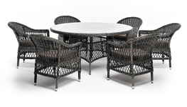 комплект мебели обеденный Эспрессо [ECS6T-7-SET graphite] 6 персон, ротанг искусственный