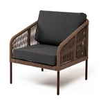 кресло садовое Канны [KAN-A-001 RAL8016 Mua brown(D-gray019)] плетеное из роупа