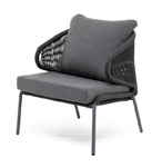кресло садовое Милан [MIL-A-001 RAL7024 Mua D-grey(D-gray027)] плетеное из роупа