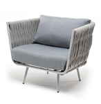 кресло садовое Монако [MON-A-001 RAL7035 Mua H-grey(H-gray)] плетеное из роупа