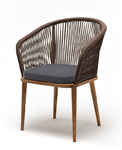 стул садовый Марсель [MAR-CH-T001 brown(D-gray027)] плетеный из роупа