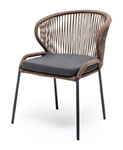 стул садовый Милан [MIL-CH-001 RAL7022 brown(D-gray019)] плетеный из роупа